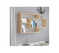 vidaXL Étagères Murales, Meuble de Rangement Suspendu, Organisateur de Maison Salon Salle de Séjour Intérieur, Chêne Sonoma 800327