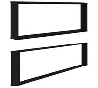 vidaXL Étagères murales Cube 2 pcs chêne Noir 100x15x30 cm Bois, Stockage en Forme de Cube, Organisateur en Forme de Cube, étagère Flottante
