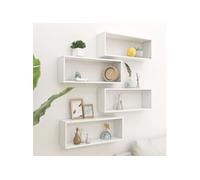 Vidaxl Étagères Murales Cube 4 Pcs Blanc 60x15x23 Cm Bois D'ingénierie Blanc