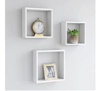 Étagères murales cube blanc JILI - Moderne - 3 pcs - MDF - 30x30x10 cm - Contemporain - Design
