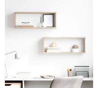 vidaXL Étagères cube murales 2 pcs Chêne sonoma 60x15x23 cm Aggloméré
