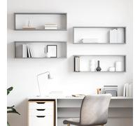 Vidaxl Etagères Cube Murales 6 Pcs Gris Béton 30x15x30 Cm