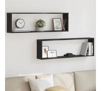 vidaXL Étagères murales Cube 2 pcs chêne noir 100x15x30 cm étagère flottante