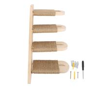 Étagères murales de Chat | Étagères d'escalade en Bois de pin pour Chats/Maison/Appartement | Mont Mural de Chat Qui Sauve l'espace avec poteaux de grattage | 14 ou 19 (4 Tier)