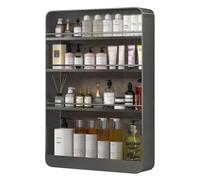 Étagères murales de salle de bain multifonctionnelles, sans perçage, mince, sans perçage, pour salle de bain, cuisine et salon (gris, 70 cm)