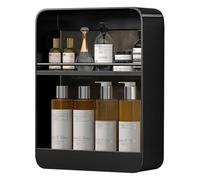 Étagères murales de salle de bain multifonctionnelles, sans perçage, mince, sans perçage, pour salle de bain, cuisine et salon (noir, 40 cm)