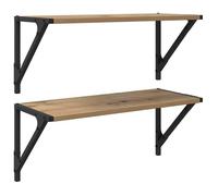 Étagères murales en bois d'ingénierie - vidaXL - 60x25x25,5 cm - Chêne artisanal - Montage mural - 2 pièces