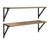 Étagères murales en bois d'ingénierie - vidaXL - Chêne artisanal - 80x25x25,5 cm - Montage mural - 2 pièces