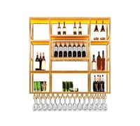 Étagères murales en métal à 4 niveaux à suspendre avec supports pour verre, rangement flottant haute capacité pour cuisine, bar à domicile et affichage d'alcool