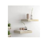 vidaXL Étagères murales flottantes 2 pcs chêne 23x23,5x3,8 cm MDF