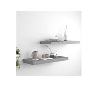 Etagères murales flottantes 2 pcs Gris 60x23,5x3,8 cm MDF