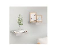 vidaXL 2X Etagères Murales Flottantes Etagères Suspendues Supports Muraux Salon Salle de Séjour Maison Intérieur Gris Béton 23x23,5x3,8 cm MDF