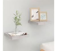 Vidaxl Etagères Murales Flottantes 2 Pcs Gris Béton 23x23,5x3,8 Cm Mdf Gris