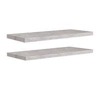 Vidaxl Etagères Murales Flottantes 2 Pcs Gris Béton 80x23,5x3,8 Cm Mdf Multicolore