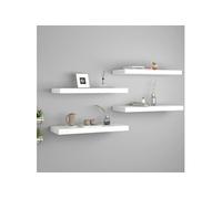 Etagères murales flottantes 4 pcs blanc 60x23,5x3,8 cm MDF