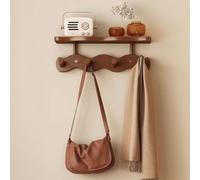 Étagères murales flottantes avec crochets en bois massif pour salle de bain, chambre à coucher, salon, entrée, bureau, buanderie - Affichage élégant nizer