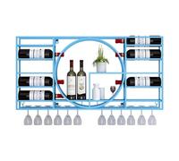 Étagères murales flottantes avec Support pour Verres à Pied, étagère à vin, étagère à épices, décoration de bibliothèque, présentoir Mural Industriel pour Salle à Manger, Bar, Cuisine