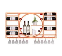 Étagères murales flottantes avec Support pour Verres à Pied, étagère à vin, étagère à épices, décoration de bibliothèque, présentoir Mural Industriel pour Salle à Manger, Bar, Cuisine