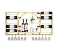 Étagères murales flottantes avec Support pour Verres à Pied, étagère à vin, étagère à épices, décoration de bibliothèque, présentoir Mural Industriel pour Salle à Manger, Bar, Cuisine