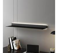 Étagères murales flottantes en aluminium double face Rangement mural créatif Bibliothèque et casier à vin Décoration d'intérieur moderne (couleur : noir, taille : 50 x 15 cm)