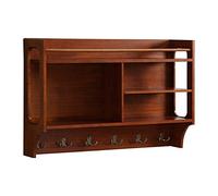 Étagères murales flottantes en métal avec support de rangement en treillis 90 x 20 x 58 cm Étagère suspendue en marron et blanc Solution élégante pour n'importe quelle pièce