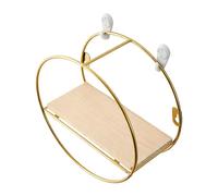 Étagères murales flottantes - Petite étagère ronde dorée, support de rangement de forme ronde | Style fer forgé pour cuisine, lieu de travail, dortoir, chambre d'enfant, garage, entrée, couloir