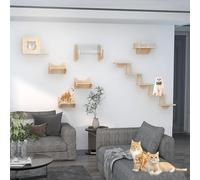 Étagères murales for Chat, Cadre d'escalade for Chat, Ensemble combiné Plafond/Mur, Gain de Place, Bricolage et Facile à Assembler(Style4)