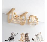 Étagères murales for Chat, Cadre d'escalade for Chat, Ensemble combiné Plafond/Mur, Gain de Place, Bricolage et Facile à Assembler(Style7)