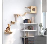 Étagères murales for Chat, Cadre d'escalade for Chat, Ensemble combiné Plafond/Mur, Gain de Place, Bricolage et Facile à Assembler(Style1)
