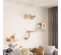 Étagères murales for Chat, Cadre d'escalade for, Ensemble combiné Plafond/Mur, Gain de Place, Bricolage et Facile à Assembler(Style3)