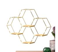Étagères murales hexagonales - Décoration murale hexagonale avec lumières | Décoration, étagère géométrique pour la maison, le salon, la cuisine, le lieu de travail, la chambre à coucher, les étagères