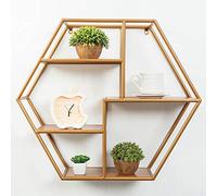 Étagères murales hexagonales flottantes à 4 niveaux pour salon, chambre à coucher, cuisine, bureau - Noir