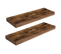 Étagères Murales - HOOBRO - Lot de 2 - Bois Panneaux de particules - Style Industriel - 60x20x3.8 cm
