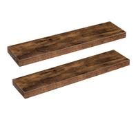 Étagères Murales - HOOBRO - Lot de 2 - Tablettes Flottantes - 80 cm - Salle de Bain - Marron Rustique