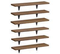 Etagères murales - Maclean - MC-331 - 6 pcs - 8kg max - MDF noyer - 430x114mm