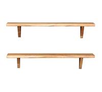 Étagères murales - MOTHINESSTO - Lot 2 pcs - Naturel - Acacia massif - 90x20x18 cm