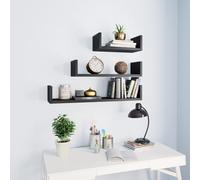 Étagères Murales Organisateur 3 pcs Blanc Brillant Bois d’Ingénierie vidaXL
