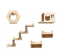 Étagères murales pour chat - Meubles muraux pour chats Étagère murale pour chats Arbres d'activités pour chats Tours à chat Escalier pour chat en bois naturel Passerelles pour chats pour murs - pour