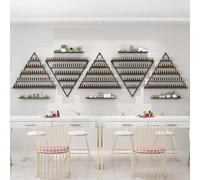 Étagères Murales pour Vernis à Ongles, Support triangulaire de stockage de parfum d'huile essentielle, support de parfum suspendu multifonctionnel for Salon/beauté/magasin de manucure(Black,10 Piece s