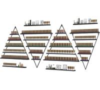 Étagères Murales pour Vernis à Ongles, Support triangulaire de stockage de parfum d'huile essentielle, support de parfum suspendu multifonctionnel for Salon/beauté/magasin de manucure(Black,8 Piece se