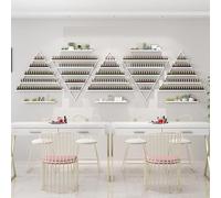 Étagères Murales pour Vernis à Ongles, Support triangulaire de stockage de parfum d'huile essentielle, support de parfum suspendu multifonctionnel for Salon/beauté/magasin de manucure(White,10 Piece s