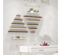 Étagères Murales pour Vernis à Ongles, Support triangulaire de stockage de parfum d'huile essentielle, support de parfum suspendu multifonctionnel for Salon/beauté/magasin de manucure(White,4 Piece se