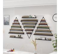 Étagères Murales pour Vernis à Ongles, Support triangulaire de stockage de parfum d'huile essentielle, support de parfum suspendu multifonctionnel for Salon/beauté/magasin de manucure(Black,6 Piece se