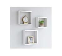 Etagères murales sous forme de cube 3 pcs Blanc MDF