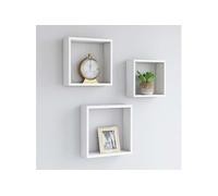 Etagères murales sous forme de cube 3 pcs Blanc MDF