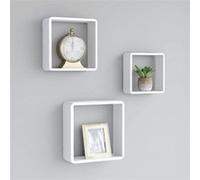 vidaXL Étagères murales sous forme de cube 3 pièces Blanc MDF flottantes
