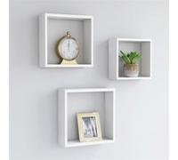Étagères murales sous forme de cube 3 pcs Blanc MDF Blanc G