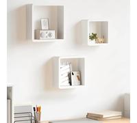 Étagères murales sous forme de cube 3 pcs Blanc MDF Blanc G