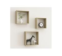 Étagères murales sous forme de cube 3 pcs Chêne sonoma chêne sonoma G