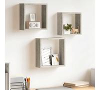 vidaXL Wandschappen kubus 3 st betongrijs326721 Gris G